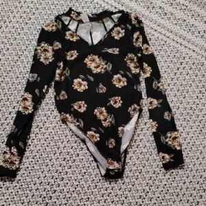 No Boundaries Black Floral Kids Bodysuit